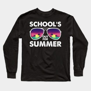 Vintage Last Day Of School Schools Out For Summer Teacher Long Sleeve T-Shirt